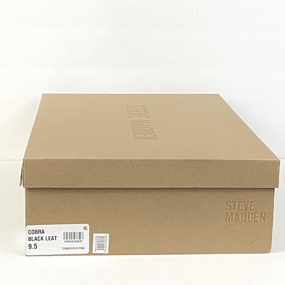 NEW STEVE MADDEN COBRA PLATFORM BLACK LEATHER BOOTS - Picture 9 of 9